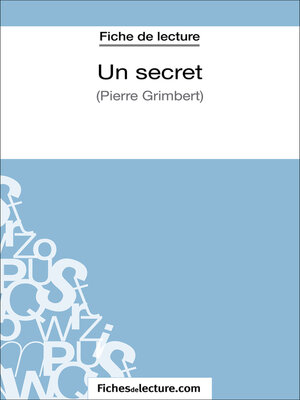 cover image of Un secret--Philippe Grimbert (Fiche de lecture)